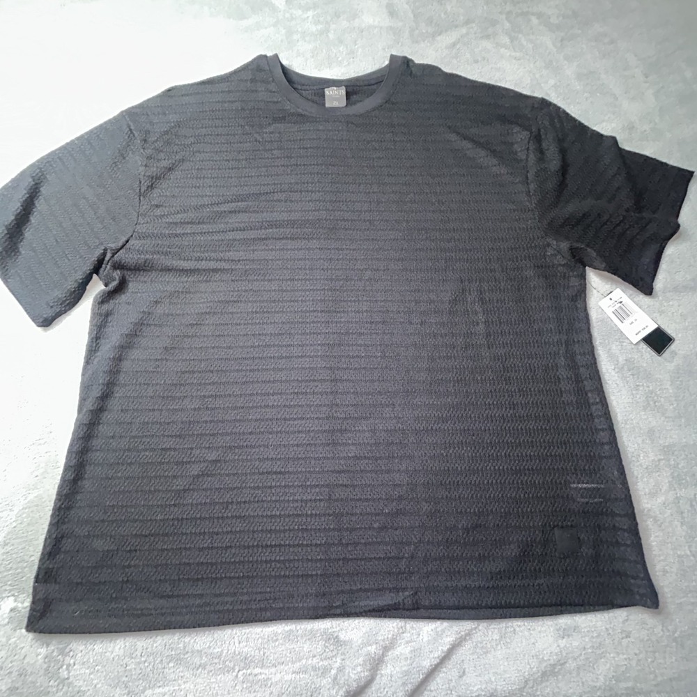Saints Studio Textured Luxury Tee 2Xl BlackOversized Short Sleeve Minimalist NWT